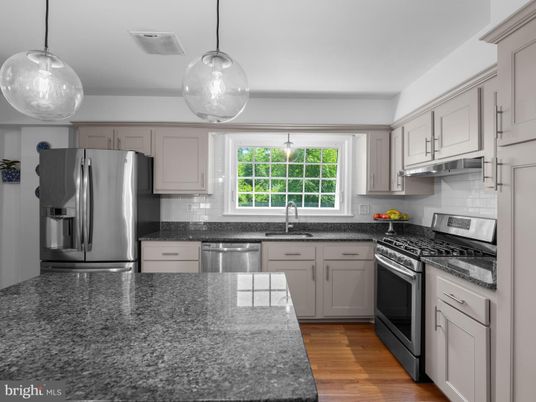 Interior, Kitchen, Pendant Lights, Stainless Steel Appliances, Wood Texture Flooring