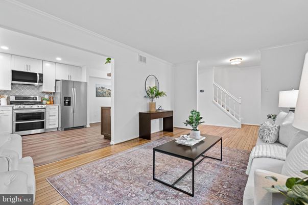 Interior, Kitchen, Living room, Recessed Lighting, Stainless Steel Appliances, Wood Texture Flooring