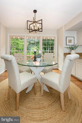 Chandelier, Dining room, Interior, Wood Texture Flooring