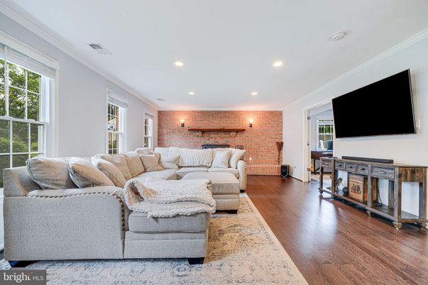 Interior, Living room, Recessed Lighting, Stone Walls, Wood Texture Flooring