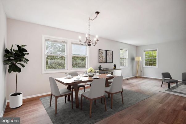 Chandelier, Dining room, Interior, Wood Texture Flooring