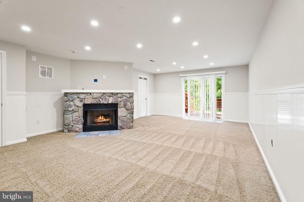 Empty room, Fireplace, Interior, Recessed Lighting