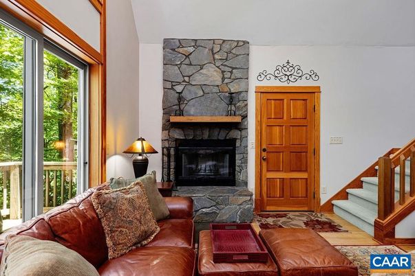 Fireplace, Interior, Living room, Stone Walls