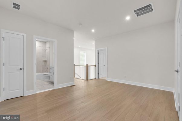 Bathroom, Empty room, Interior, Recessed Lighting, Wood Texture Flooring