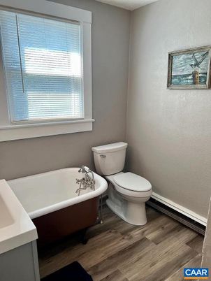 Bathroom, Free Standing Baths, Interior, Wood Texture Flooring