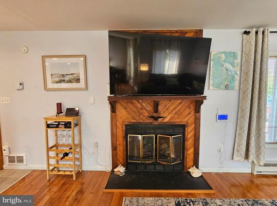 Fireplace, Interior, Wood Texture Flooring