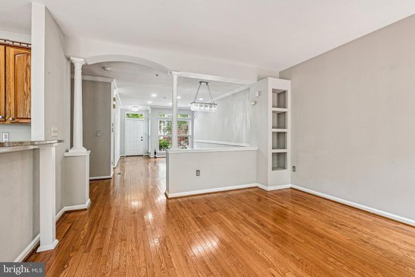 Empty room, Interior, Pendant Lights, Recessed Lighting, Wood Texture Flooring