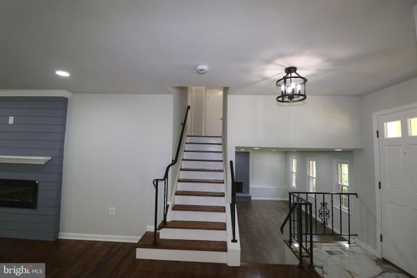 Fireplace, Interior, Recessed Lighting, Wood Texture Flooring