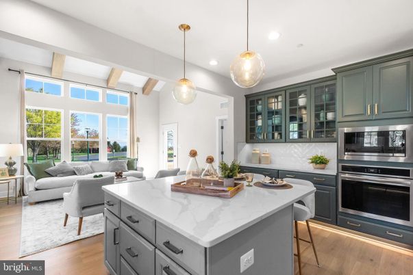 Interior, Kitchen, Living room, Pendant Lights, Recessed Lighting, Stainless Steel Appliances, Wooden Beams, Wood Texture Flooring