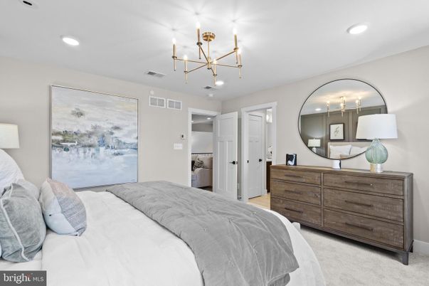 Bedroom, Interior, Pendant Lights, Recessed Lighting