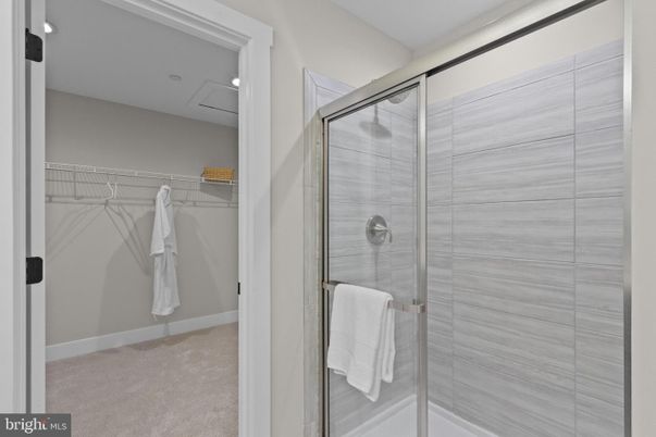Bathroom, Glass Shower, Interior, Recessed Lighting, Walk-in Closets