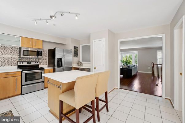 Interior, Kitchen, Living room, Stainless Steel Appliances, Wood Texture Flooring