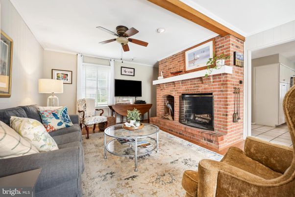 Fireplace, Interior, Living room, Recessed Lighting, Stone Walls
