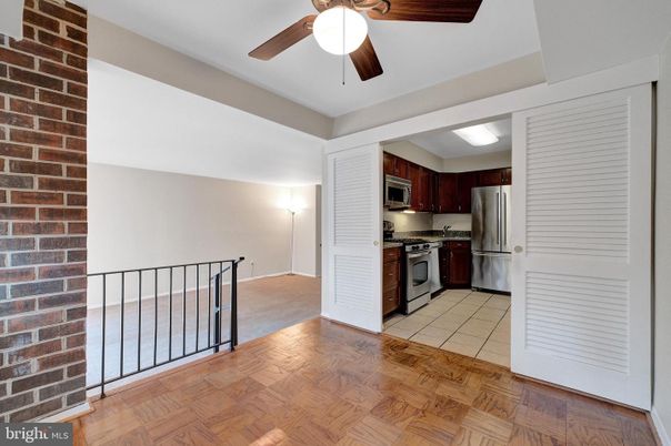 Interior, Kitchen, Stainless Steel Appliances, Stone Walls, Wood Texture Flooring