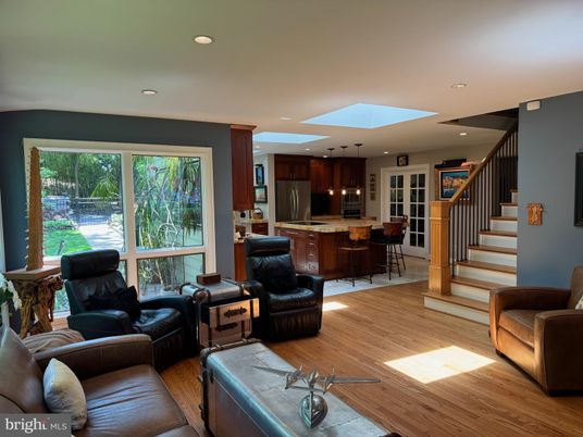 Interior, Kitchen, Living room, Pendant Lights, Recessed Lighting, Stainless Steel Appliances, Wood Texture Flooring