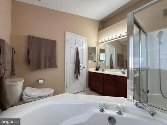 Bathroom, Dual Sink Vanities, Glass Shower, Interior