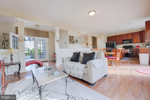 Dining room, Interior, Kitchen, Living room, Recessed Lighting, Stainless Steel Appliances, Wood Texture Flooring