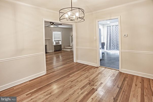 Chandelier, Empty room, Fireplace, Interior, Pendant Lights, Wood Texture Flooring