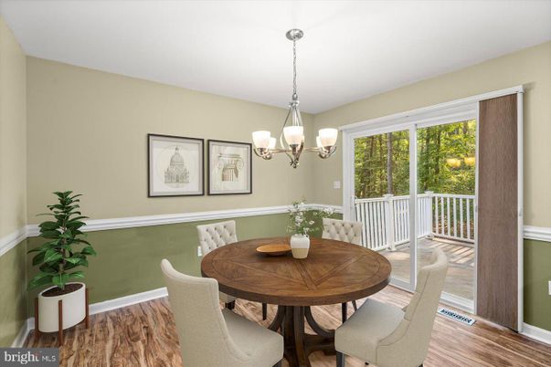 Chandelier, Dining room, Interior, Wood Texture Flooring