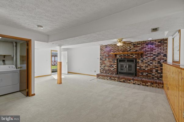 Empty room, Fireplace, Interior, Stone Walls, Washer