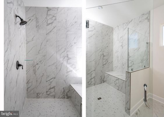 Bathroom, Interior, Marble, Marble Walls, Recessed Lighting