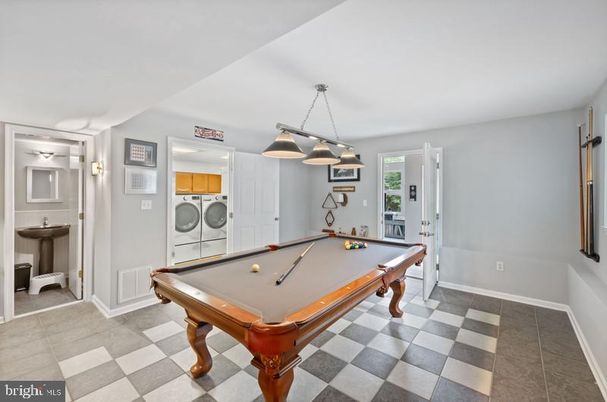 Billiard Table, Game Room, Interior, Pendant Lights