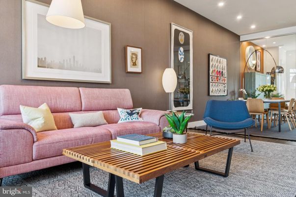 Dining room, Interior, Living room, Recessed Lighting, Wood Texture Flooring