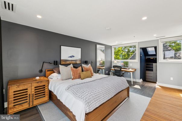 Bedroom, Home Office, Interior, Recessed Lighting, Wood Texture Flooring