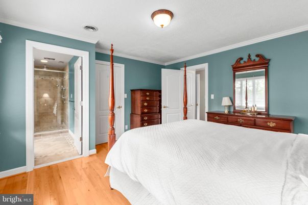Bathroom, Bedroom, Glass Shower, Interior, Wood Texture Flooring