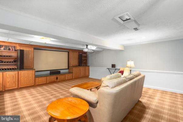 Interior, Projection Screen, Wood Texture Flooring