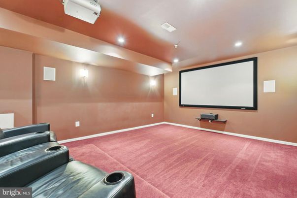 Home Theatre Room, Interior, Projection Screen, Recessed Lighting, Theatre Room