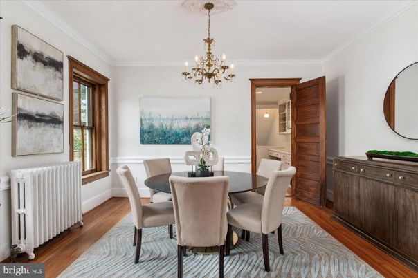 Chandelier, Dining room, Interior, Wood Texture Flooring