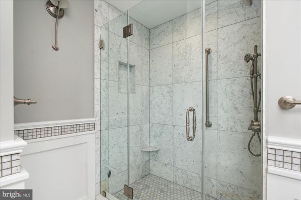 Bathroom, Glass Shower, Interior, Marble Walls