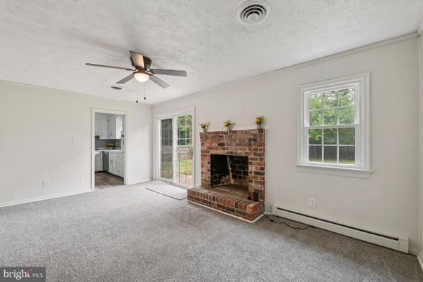 Empty room, Fireplace, Interior