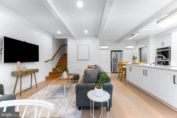 Interior, Kitchen, Living room, Recessed Lighting, Stainless Steel Appliances, Wood Texture Flooring