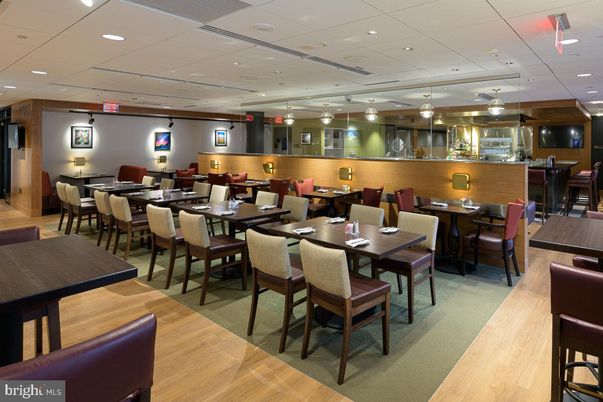 Dining room, Interior, Pendant Lights, Recessed Lighting, Wood Texture Flooring