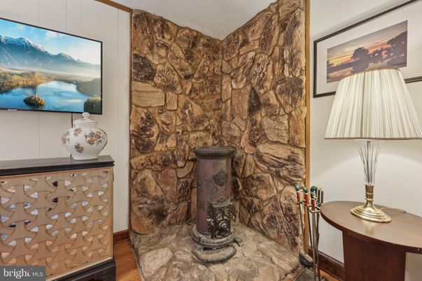 Interior, Stone Walls, Wood Texture Flooring