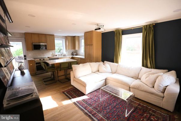 Interior, Kitchen, Living room, Stainless Steel Appliances, Wood Texture Flooring