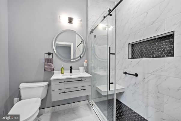 Bathroom, Glass Shower, Interior, Marble, Marble Walls