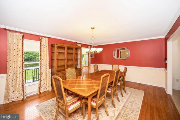 Chandelier, Dining room, Interior, Wood Texture Flooring
