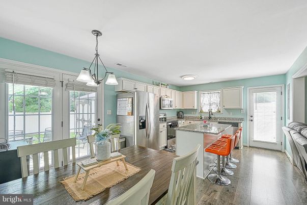 Interior, Kitchen, Pendant Lights, Stainless Steel Appliances, Wood Texture Flooring