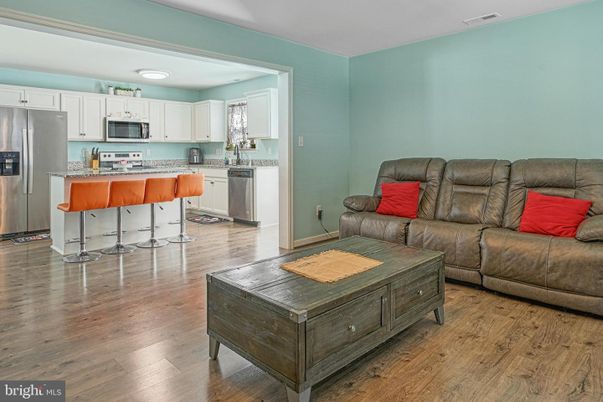 Interior, Kitchen, Living room, Stainless Steel Appliances, Wood Texture Flooring
