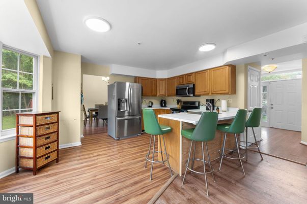 Dining room, Interior, Kitchen, Recessed Lighting, Wood Texture Flooring