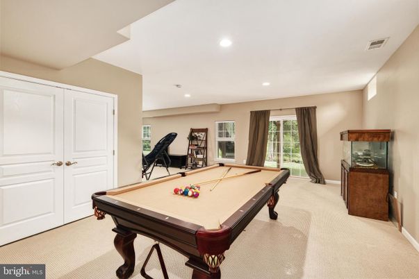 Billiard Table, Fitness Equipment, Game Room, Interior, Recessed Lighting