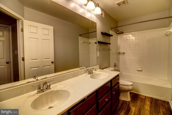 Bathroom, Dual Sink Vanities, Interior, Wood Texture Flooring