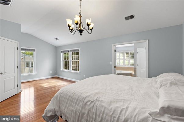 Bedroom, Chandelier, Interior, Wood Texture Flooring