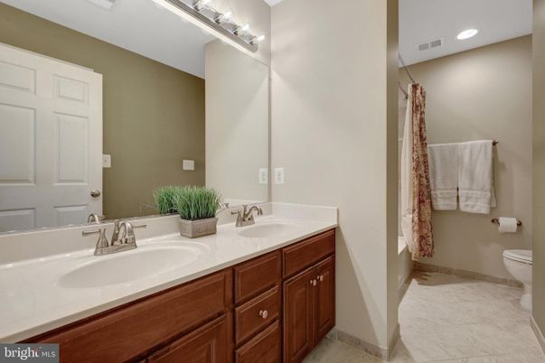 Bathroom, Dual Sink Vanities, Interior, Marble, Recessed Lighting