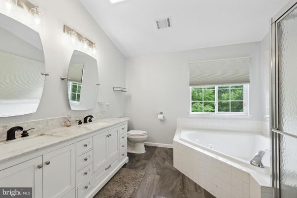Bathroom, Dual Sink Vanities, Interior, Wood Texture Flooring