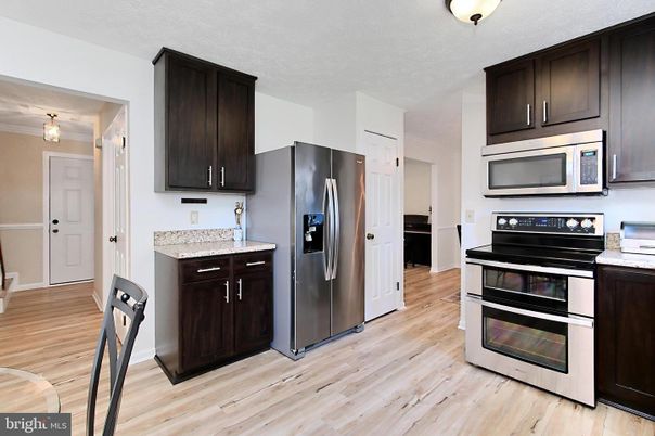 Interior, Kitchen, Pendant Lights, Stainless Steel Appliances, Wood Texture Flooring