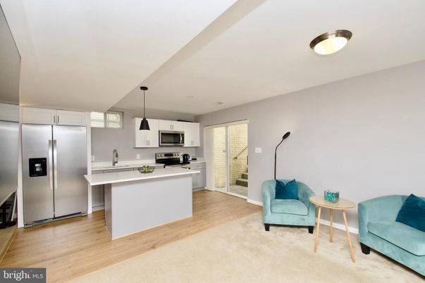 Interior, Kitchen, Pendant Lights, Stainless Steel Appliances, Wood Texture Flooring